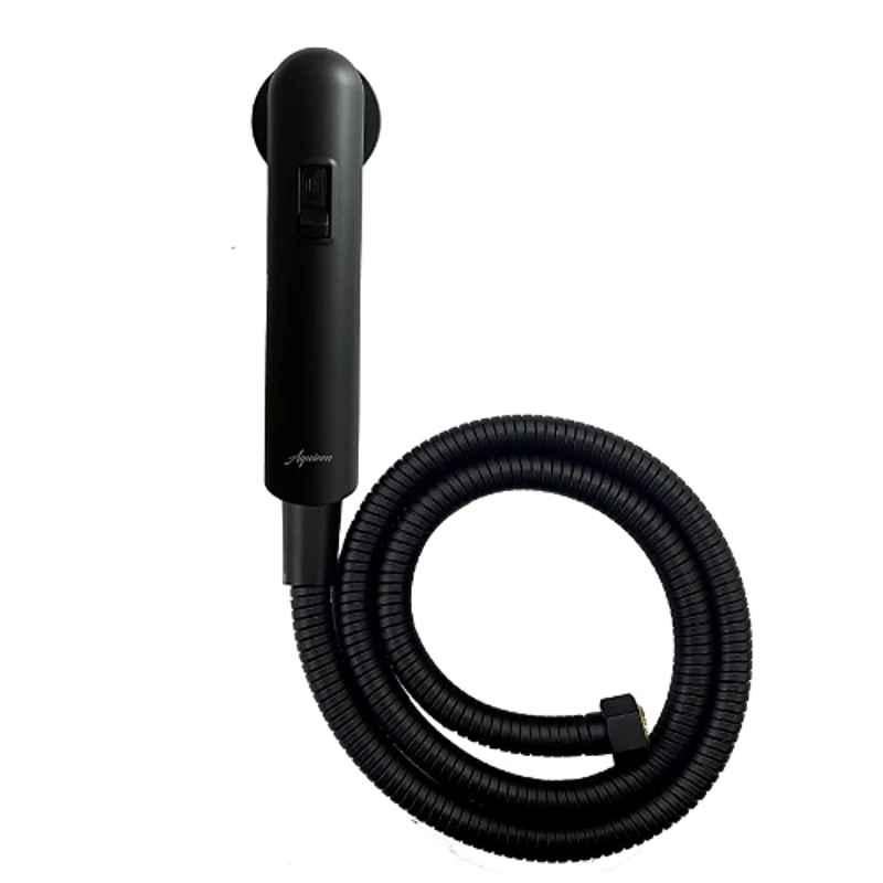 Aquieen Stainless Steel Magna Black Health Faucet with 1m Shower Tube & Wall Hook