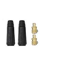 Krost Quick Fitting Welding Machine Cable Connector Plug Socket, Real Copper Rubber, Pack Of 2