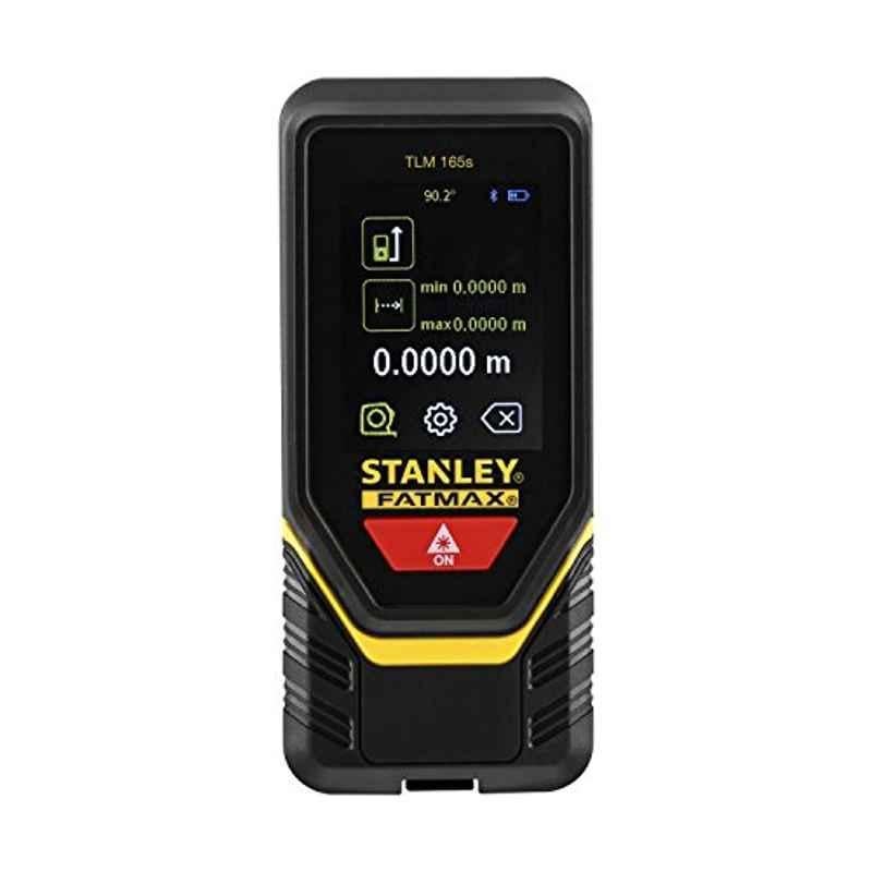 Stanley 50M Tlm165 Laser Measure 0.1 �� 50M Range �1.5mm Accuracy With Multi-Measurement Modes Pythagorean, Distance, Area&Volume With Bluetooth, Yellow/Black, Stht1-77139, 2 Year Warranty