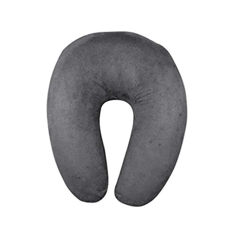 Kozdiko Velvet Grey U-Shape Travel Neck Rest Cushion Pillow for Tata Zest