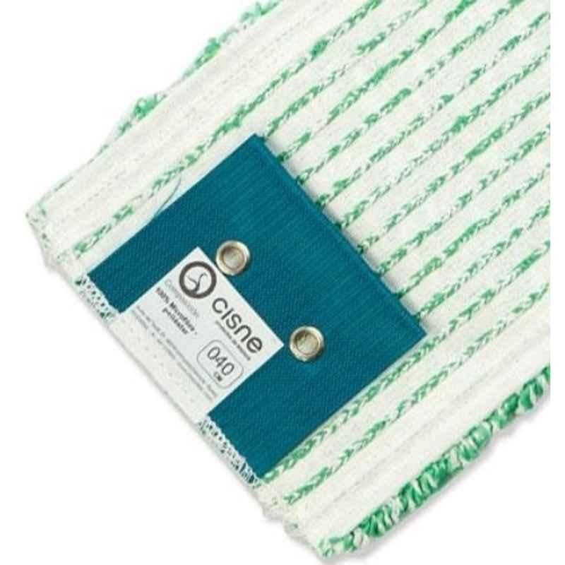 Cisne 17x50cm Microfiber White & Green Flat Mop Head, 207600-04