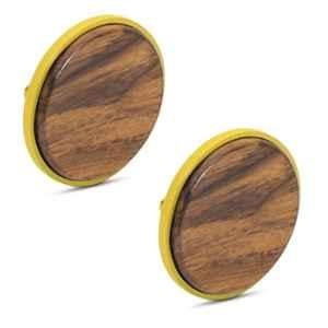 Plantex Knobs for Drawer/Round Drawer Knobs/Knobs for Cabinets/Pull-Push Knobs for Kitchen/Bedroom Drawer (Pack of 2) Big, Gold & Wood