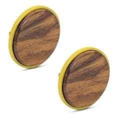 Plantex Knobs for Drawer/Round Drawer Knobs/Knobs for Cabinets/Pull-Push Knobs for Kitchen/Bedroom Drawer (Pack of 2) Big, Gold & Wood