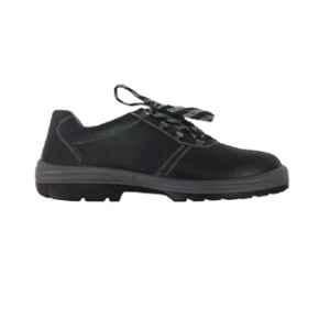 Allen Cooper CHD 015 Leather PU Sole Steel Toe Black Safety Shoe, Size: 7