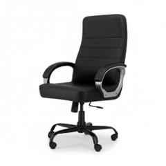 Newturn Rolex Faux Leather Black High-Back Ergonomic Office Chair with Metal Base Stand