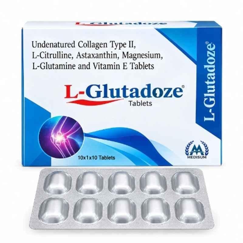 Medisum Biotech 100 Pcs L- Glutadoze Tablet for Supports Joint Health & Boosts Immunity