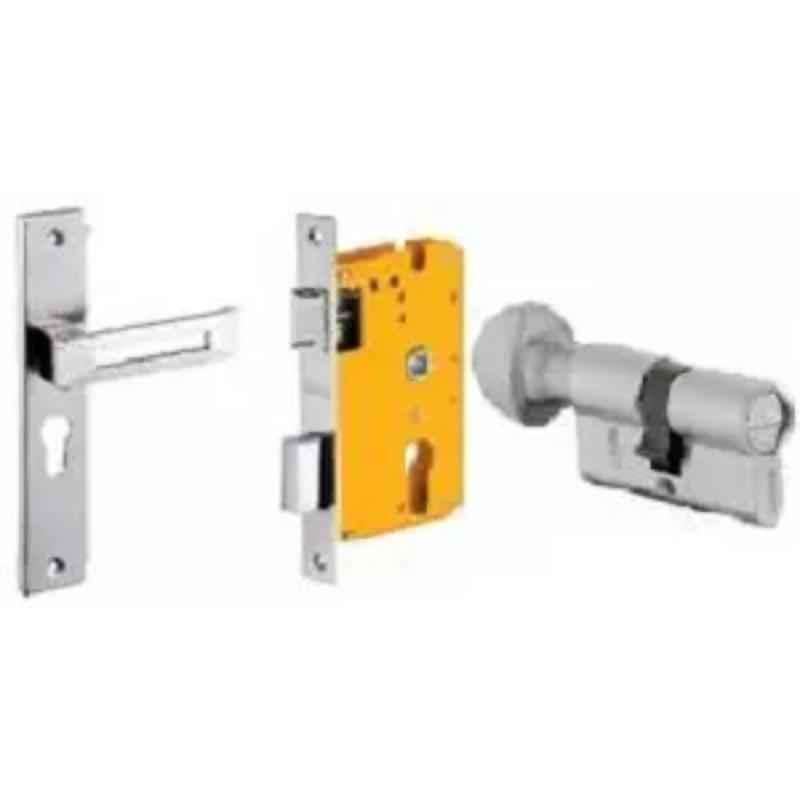 Dorset HL Series Remus 60mm Stainless Steel Silver Chrome Finish Door Handle Lock Set with Coin & Knob (Pack of 4)