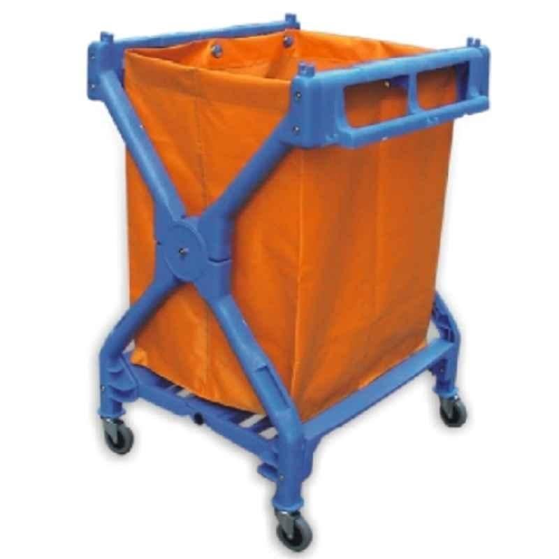 Baiyun 71x66x95cm Blue Plastic Laundry Cart, AF08158