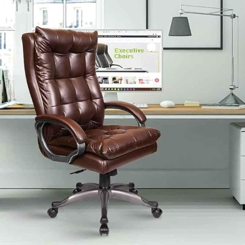 Rose Diana 52x52x116cm Leatherette Brown High Back Executive Chair-picture-10