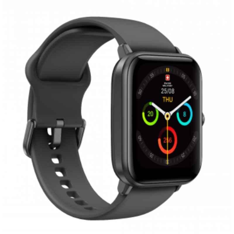 Swiss Military Alps 1.69 inch Black Smart Watch with Silicon Strap, SM-WCH-ALPS1-S-BLK