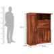 Salawas Arts 122x46x153cm Brown Sheesham Wood Honey Finish Study Table Cum Bookshelf