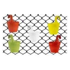 Gardens Need 11.5x18x26.5cm 100% Virgin Plastic Dzire Pot-07 Multicolour Hanging Planter, (Pack of 5)