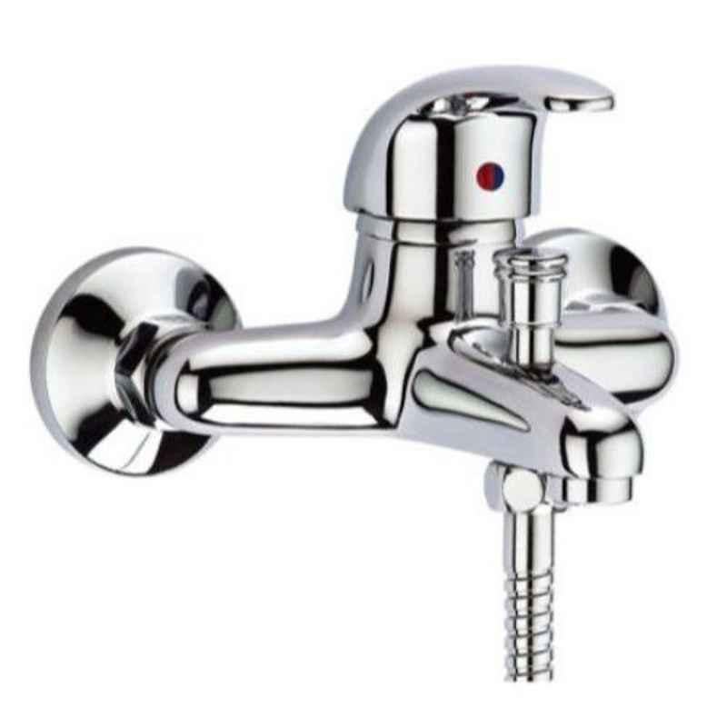 Drizzle 2 in 1 Brass Chrome Finish Silver Single Lever Wall Mixer, ALEVERWMIX