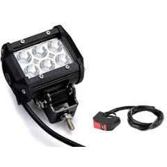 AOW 6 LED Super Bright Spot Light Fog Lamp (Pack of 2) for Bajaj Discover 100 with Handle Bar Mounting On-Off Switch
