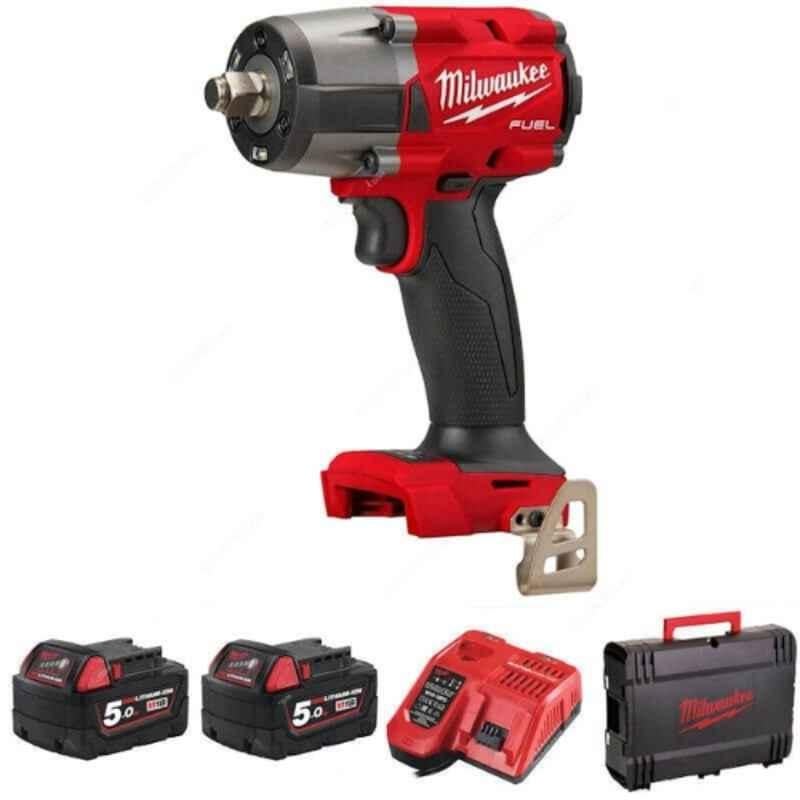Milwaukee 5 Pcs 18V 1/2 inch Fuel Cordless Impact Wrench Kit with Friction Ring, M18FMTIW2F12-502X