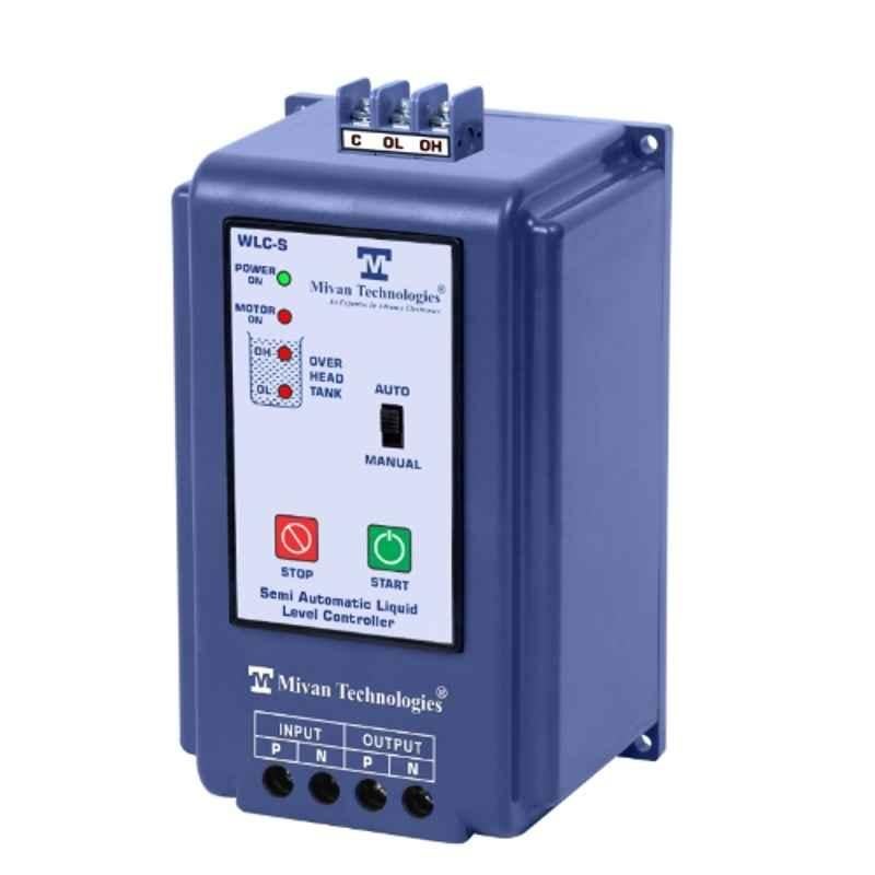 Mivan Technologies WLC S 230VAC Single Phase Automatic Water Level Controller with Manual Start, Auto Stop, Tank Level Indication & Bypass Facility