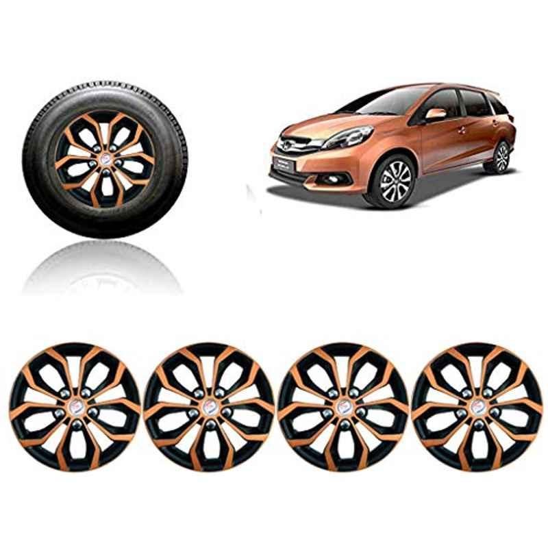 Auto Pearl 4 Pcs 15 inch ABS Black & Copper Car Wheel Cover Set for Honda Mobilio