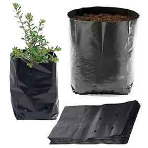 Singhal 14x14 inch Polypropylene Black Round Grow Bag for Home Garden & Nursery (Pack of 50)