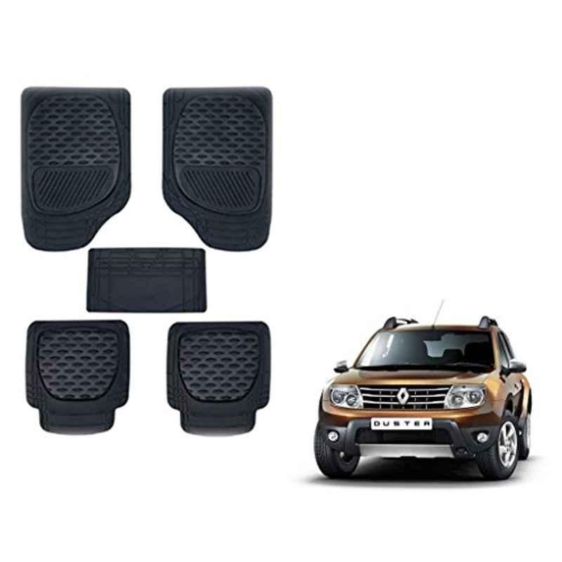Kozdiko 6255TW 5 Pcs PVC & Rubber Black Car Mat Set for Renault Duster