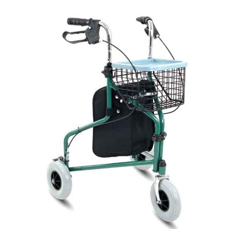 KosmoCare 33 39 inch Green Folding Rollator with wheels, RX405