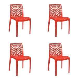 Supreme Web Coke Red Chairs (Pack Of 4)