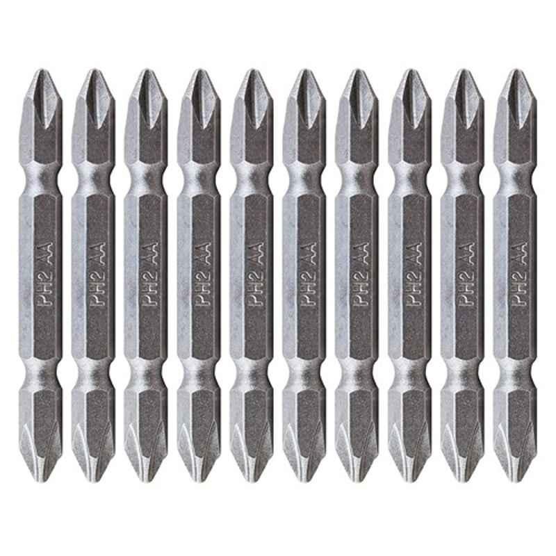 Sceptre 65mm 10 Pcs Double Sided Screwdriver Bit Highly Precise Exact Screw Fit Reduces Slips & Cam Out For Home Mechanical & Industrial Appliance