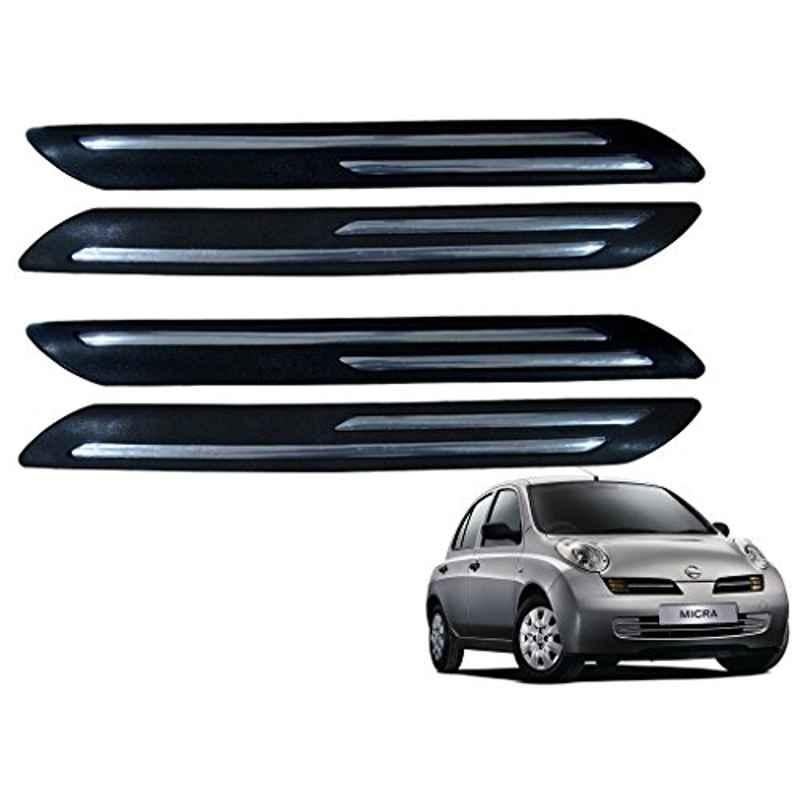 Kozdiko 4 Pcs Double Chrome Bumper Protector Set for Nissan Micra