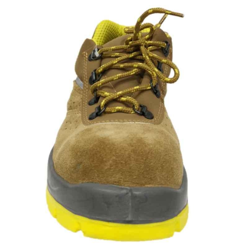 Deltaplus VE Rimini Leather & Mesh Beige Dual Density Safety Shoes, Size: 43