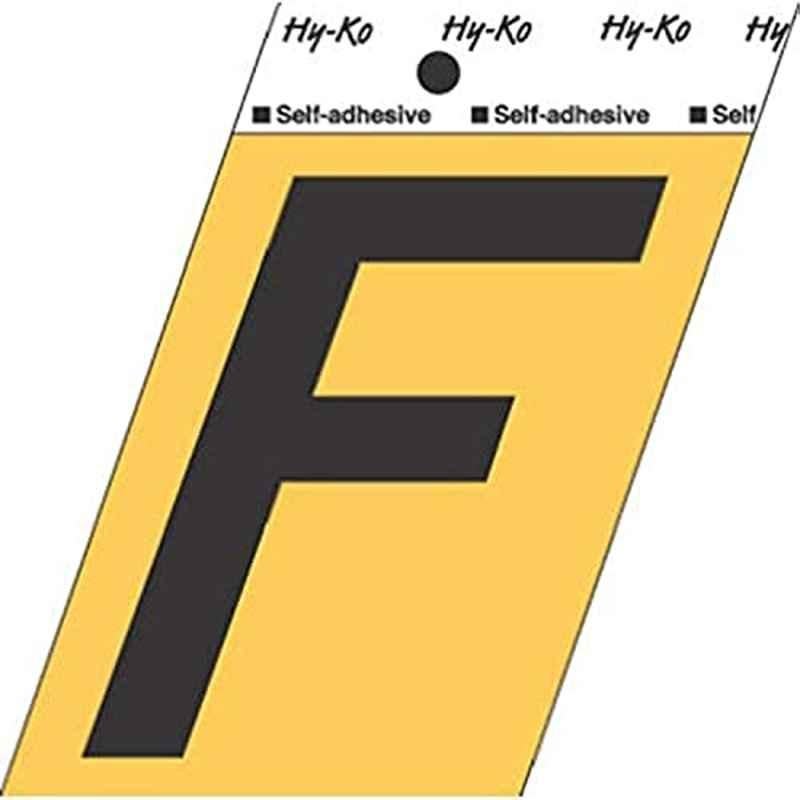 HY-KO GG-25/F 3-1/2 inch Aluminium Black Adhesive Letter F, 107161