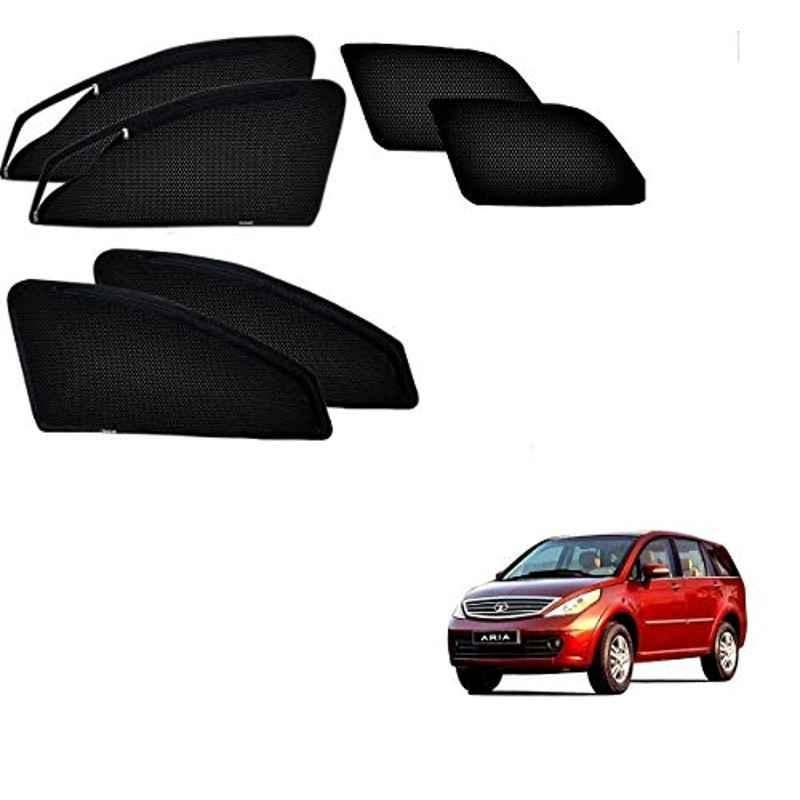Kozdiko 6 Pcs Polyester Magnetic Zipper Car Sunshade Curtain Set for Tata Aria