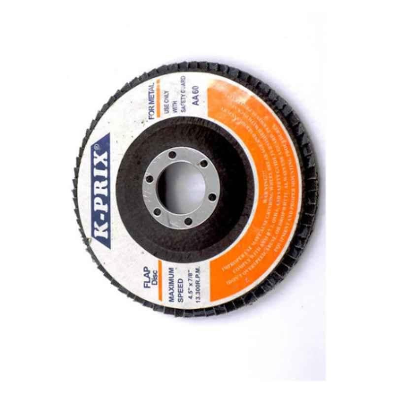K-Prix 4.5 inch 60 Grade Aluminium Oxide Flap Disc, MFD 4-1-2X60