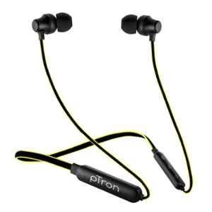 pTron Tangent Lite Black & Yellow In-Ear Bluetooth Wireless Neckband with Mic, Hi-Fi Stereo Sound, Sweat-Resistant Magnetic Earbuds & Voice Assistant