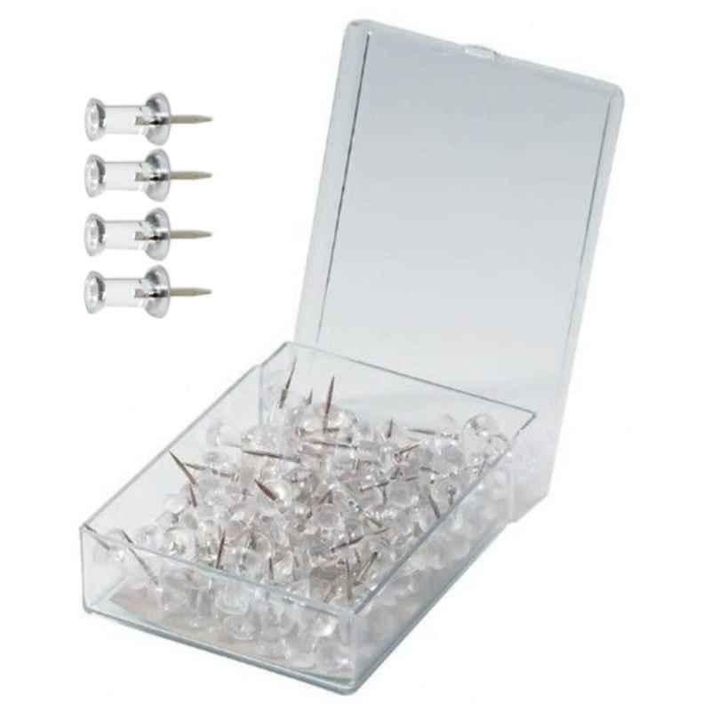 Clear Push Pins, (Pack of 100)