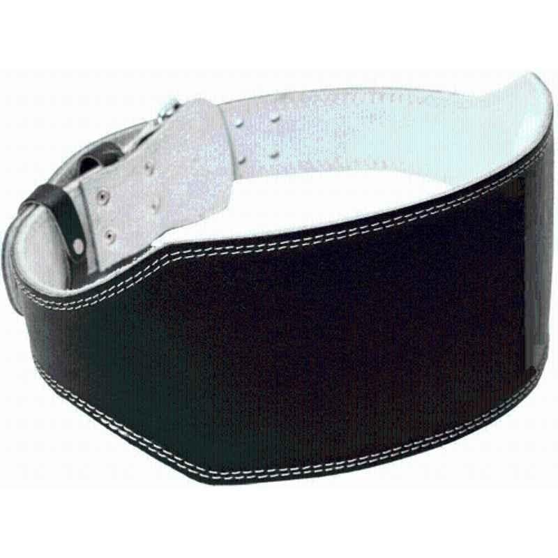 QUIT-X Genuine Leather Black Comfortable & Durable Pre Broken-In Weight Lifting Back Lumbar Support Belt, Size: Free