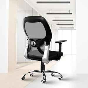 Rose Platinum Mesh Grey & Black Medium Back Ergonomic Chair