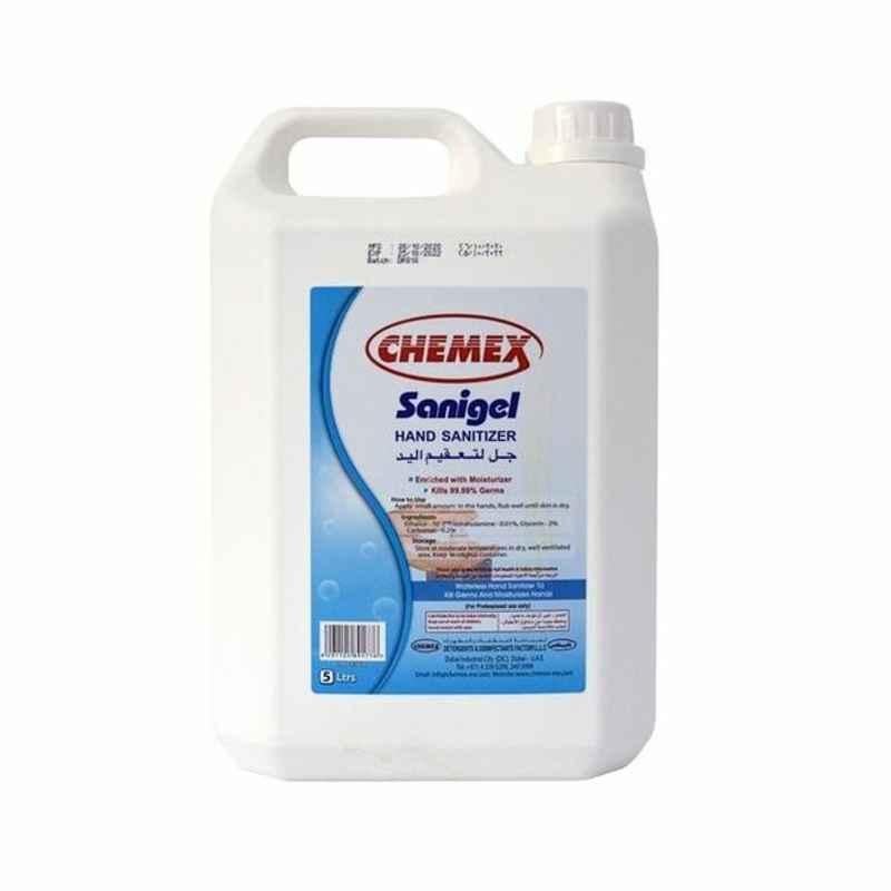 Chemex Sanigel Hand Sanitizer, Gel, 5 L