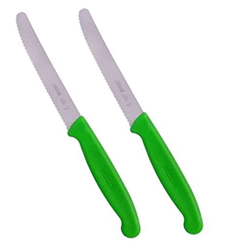 Kohe 219mm Stainless Steel Green Utility Kitchen Knife for Precision Peeling, Trimming & Slicing Vegetables & Fruits, 1141.3 (Pack of 2)