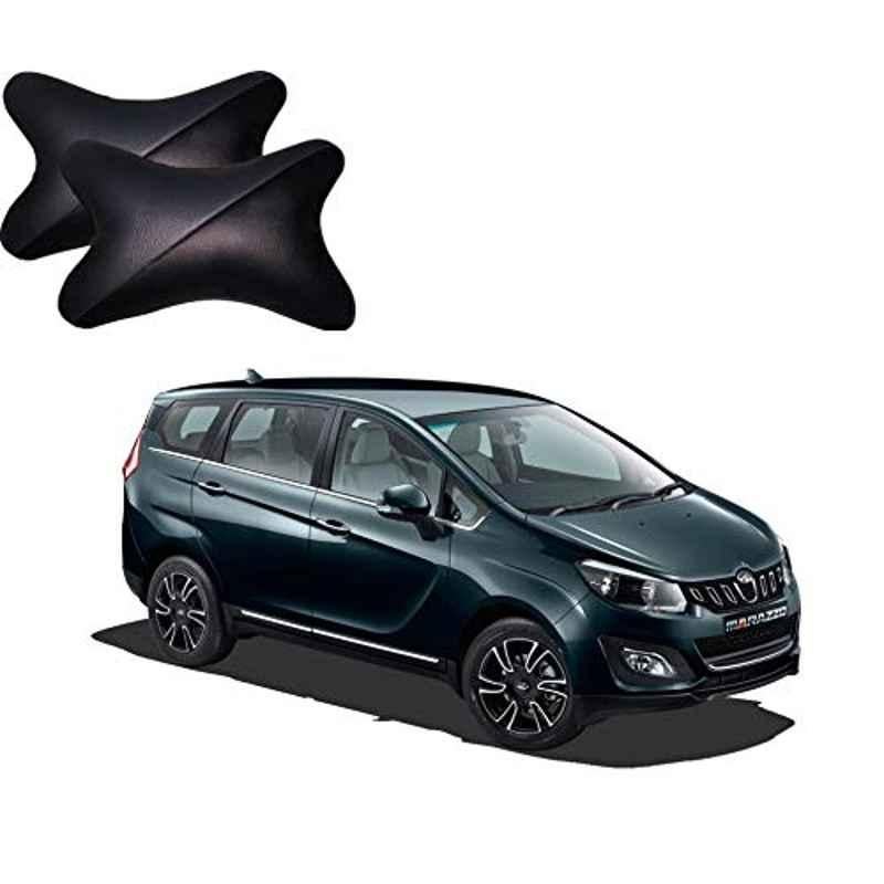 Kozdiko 2 Pcs Black & Grey Neck Rest Car Pillow Cushion Set for Mahindra Marazzo