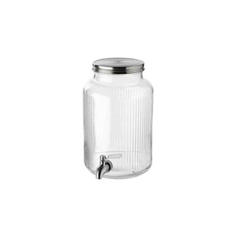 Vardagen 5L Clear & Silver Glass Jar with Tap, 9027972413530