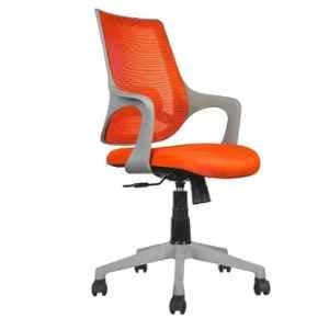 Rose Mono Mesh Grey & Orange Medium Back Revolving Ergonomic Office Chair