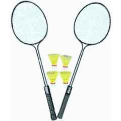 STYRKR 2 Pcs Multicolour Badminton Racket with 6 Shuttlecocks