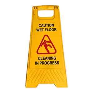 Ladwa 750mm Plastic Black & Yellow Caution Sign Board