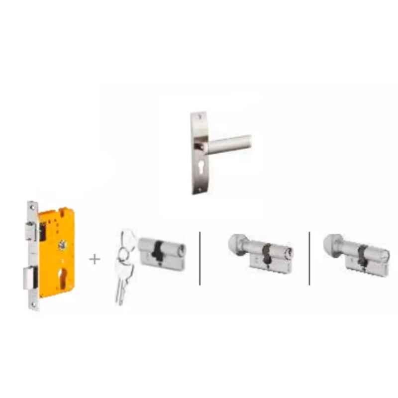 Dorset Dave HL DAV 8 inch Zinc SC Finish Lock Set with Knob & 60mm Key Cylinder