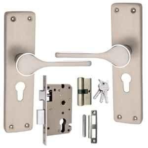 ATOM 203mm Zinc Silver Satin Finish Mortise Door Lock Set, MH-O50-CY-SS-BSK
