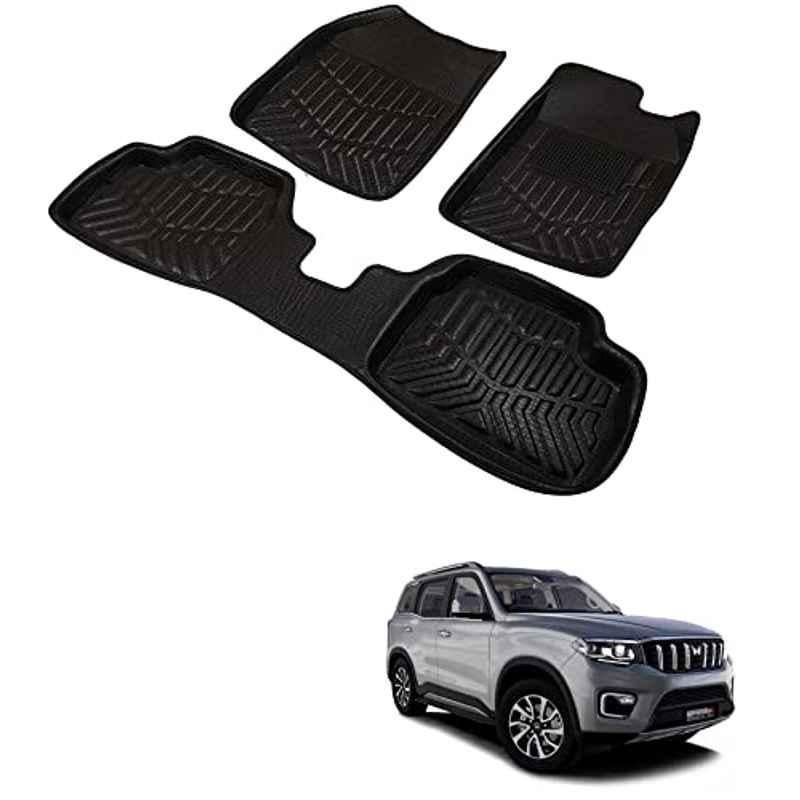 Kozdiko 3D Black Car Foot Mat Set for Mahindra Scorpio N-2022-Present, dshbdhb27