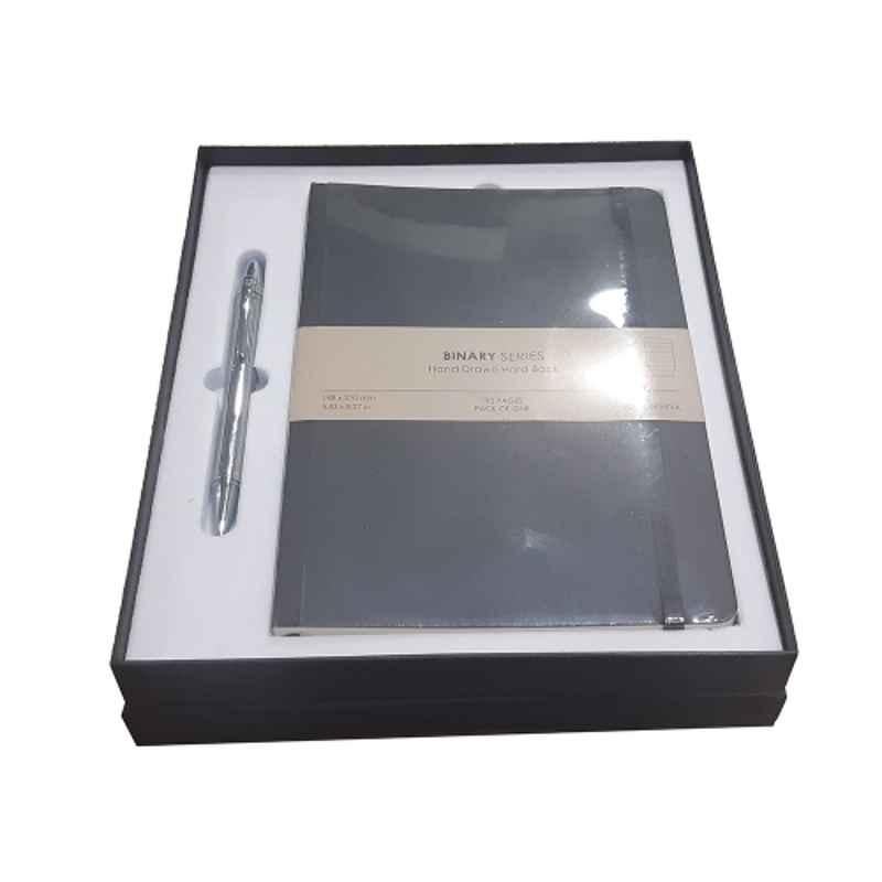 Cross Nile Black Ink Chrome Ballpoint Pen with A5 Notebook Set, AT0382G-9-ESH