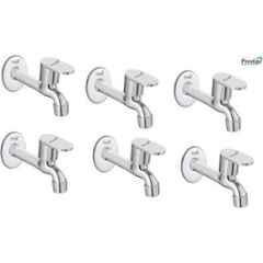 Prestige Opal Stainless Steel Chrome Finish Long Body Bib Cock with Wall Flange (Pack of 6)