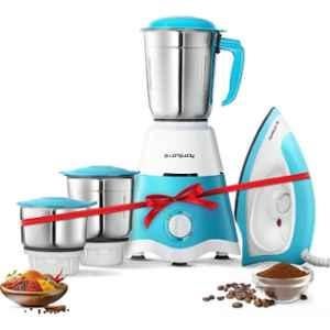 Longway Super Dlx 700W ABS White & Blue Mixer Grinder with 3 Jars & Kwid 750W Dry Iron Combo, DSQW-78688111