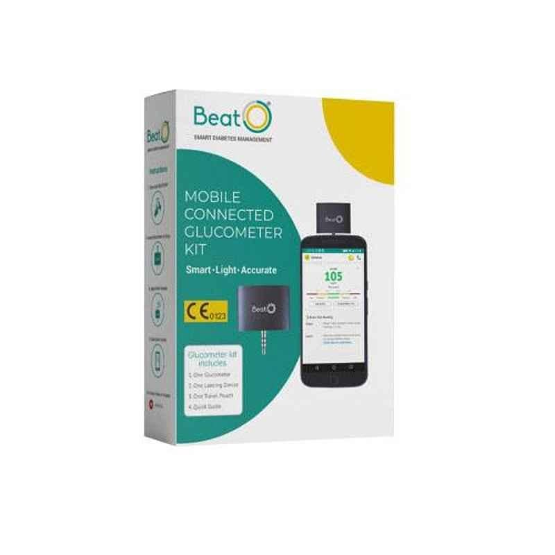 BeatO Smart Mobile Connected Glucometer Kit with 50 Test Strips & 50 Lancets