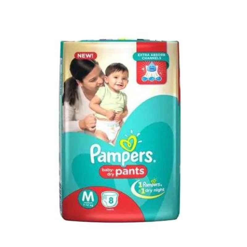 Pampers 8 Pcs Medium Baby Pant Style Diaper (Pack of 16)